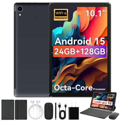 Tablet,10.1" Android 15 Tablet with Octa-core Processor 24GB RAM 128GB ROM HD... - Image 1 of 4