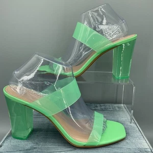 NEW BP Nola Block Heel Sandals Green Size 10M - Picture 1 of 10