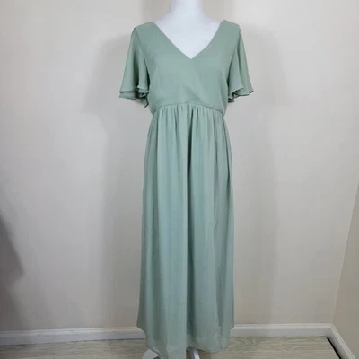 Vestido Blusa Gris Pájaro L Verde Salvia Forrado Abertura Gasa Dama de honor Hada Caprichoso Foto 1 de 4