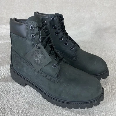Timberland Premium 6 inch Kids Boys Boots Size 5 Black Nubuck Waterproof NEW - Image 1 of 4