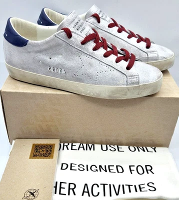 Golden Goose Super Star Women's Silver White/Blue Glitter Sneakers EU37 US7 - Image 1 of 4