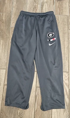 Nike Georgia Bulldogs Gray Training Pants Pockets Therma Fit Fleece M Stockton - Image 1 of 4