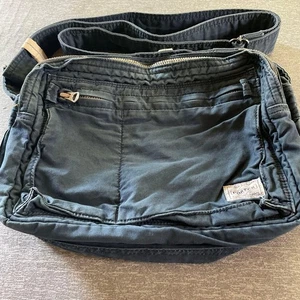 Shipping Included Genuine Indigo Dyed Porter Dark Blue Shoulder Bag - Picture 1 of 5