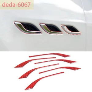 Red Carbon Fiber Side Fender Air Vent Outlet Cover for Maserati Ghibli 2014-2022 - Picture 1 of 7