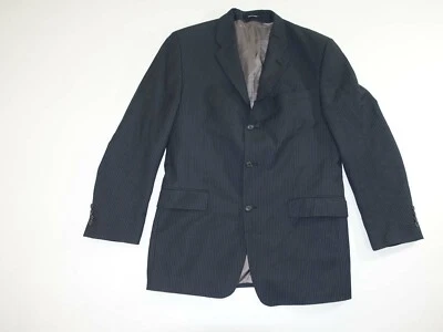 Calvin Klein Men's Suit Jacket Size 40 Regular Charcoal Gray Striped 3 Button R - Image 1 of 4