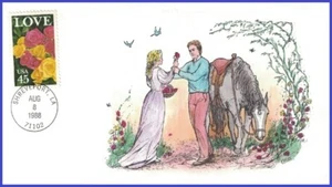 USA8 #2379 U/A COLLINS HAND PAINTED FDC   Love Roses - Picture 1 of 1