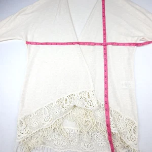 Cárdigan tejido marfil frente abierto talla XS hilos pintados - Imagen 1 de 6