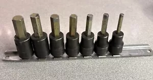 Snap On Industrial Metric Hex Power Drive Sockets 4mm-10mm 7 Piece Set w/Rail - Picture 1 of 22