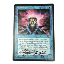 Brainstorm Ice Age Signed Christopher Rush  MTG Magic Gathering