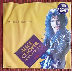 ALICE COOPER HOUSE OF FIRE 12 IN UK SINGLE WITH WOVEN PATCH, STILL SEALED, MINT - Picture 1 of 2