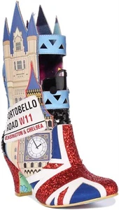 IRREGULAR CHOICE Toller Tag Out Damen Exclusive Stiefel Schwarz Rot Größe UK 3 - - Bild 1 von 12