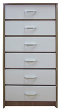 Kit Chest of Drawers Sharo Wooden Chest of Drawers with 6 Drawers oak and Cream