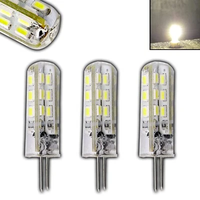 PB-VERSAND® 3x G4 LED 1,5 vatios 12V DC regulable luz diurna blanca 5000K 12V DC luz diurna silicona