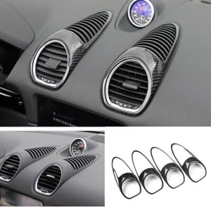 Carbon Fiber Front Air Outlet Cover Trim For Porsche 718 Boxster Cayman 2016 UP - Bild 1 von 7