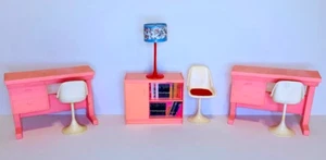 Vintage 1:6 MCM Chairs Desks Bookcase Lamp Fits Barbie Dolls Mixed Furniture Lot - Picture 1 of 9