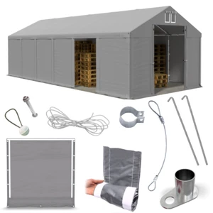 Lagerzelt 6x12 Industriezelthalle Werkstattzelt Weidezelt 12x6 NEU GRAU PVC S - Bild 1 von 10