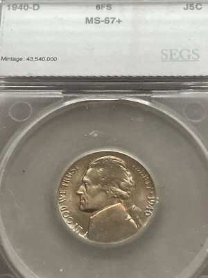 1940 Jefferson Nickel Ms 67 - Image 1 of 3