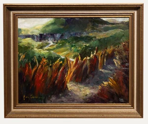 June Bevan (b.1927) - 20th Century Oil, Distant Slate Quarry, North Wales - Picture 1 of 7