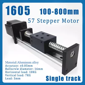 1605 100-800mm Single Track Ball Screw Linear Rail Motion Slide Table W/57 Motor - Picture 1 of 13