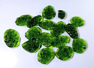 242 Ct WHOLESALE LOT DRUSY SYNTHETIC Green MOLDAVITE GLASS Gemstone WA-245 - Picture 1 of 5
