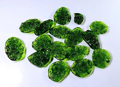 242 Ct WHOLESALE LOT DRUSY SYNTHETIC Green MOLDAVITE GLASS Gemstone WA-245 - Image 1 of 4