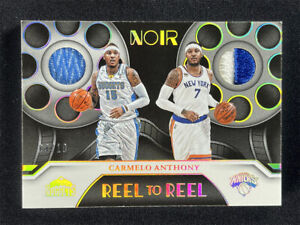 2022-23 Panini Noir Carmelo Anthony Gold Reel To Reel Dual Game Used Patch /10