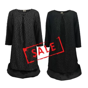 AMAVISSE UK - (PREZZO CONSIGLIATO £25) Vestito maglione donna moda testurizzato manica lunga pelliccia - Foto 1 di 5