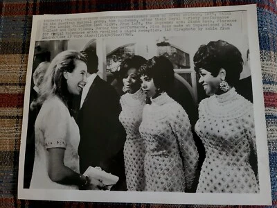 1968 THE SUPREMES DIANA ROSS PHOTO BRITISH ROYALTY PRINCESS ANNE MUSIC DETROIT  - Image 1 of 4