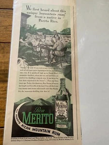 Rum portoricano Ron Merito vintage 1944 sentito da un annuncio nativo - Foto 1 di 1