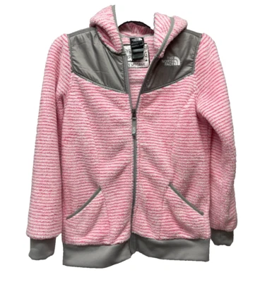 Chaqueta con Capucha The North Face Niñas Oso Rosa y Blanco Rayas Polar Talla L (14/16) Foto 1 de 4