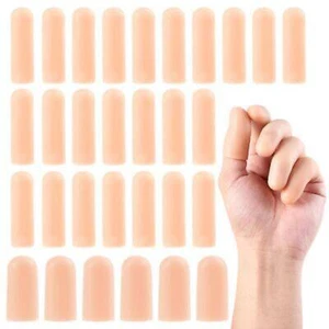 30 PCS Gel Finger Cots, Silicone Finger Protectors, Rubber Finger Covers for Dry - Picture 1 of 8