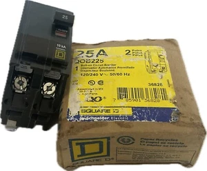 SQUARE D QOB225 25A 2P BOLT-ON 240V NEW IN BOX ‼️SAME DAY SHIPPING‼️ - Picture 1 of 4