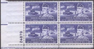 Gen George S  Patton Jr.  plate (block of 4) #1026 - Image 1 of 2