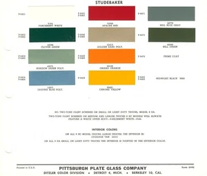 1964 STUDEBAKER CHAMP CHAMPION PICKUPS TRANSTAR TRUCK PAINT CHIPS (PPG) - Bild 1 von 1