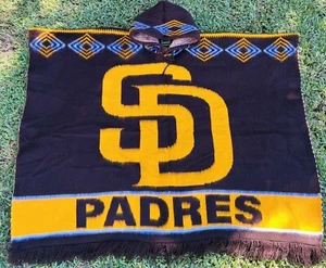 San Diego Padres Alpaca Wool Poncho Unisex Made In Ecuador, One Size Fits All - Picture 1 of 4