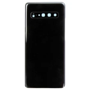 Back Glass with Camera Lens for Samsung Galaxy S10 5G Black Aftermarket - Photo 1 sur 2