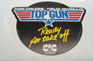 Fan-Aufkleber TOP GUN Tom Cruise Kelly McGillis Ready for take off Video 1987