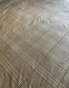 RALPH LAUREN HOME F/Q ECCLESTON COMFORTER-Channel Stitch- Neutral / Plaid-EUC - Picture 1 of 9