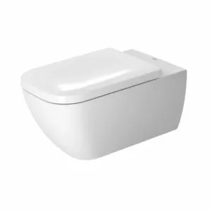 Duravit Happy D2 Elongated Rimless Wall Mounted Pan & Soft Close Toilet Seat - Picture 1 of 6