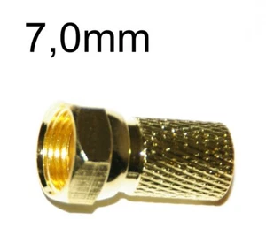 20 x F - Stecker 7mm - VERGOLDET - für SAT-Kabel - Coax - Aufschraubbar - Picture 1 of 1