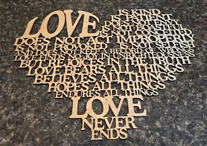 Laser cut LOVE IS wall sign. 11" x 9" Wood cut hangable sign - Picture 1 of 1