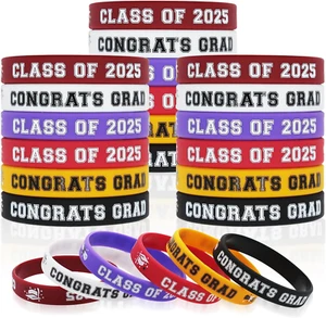 30ct Class of 2025 Graduation Wristbands - Silicone Bracelets for Party - Picture 1 of 12