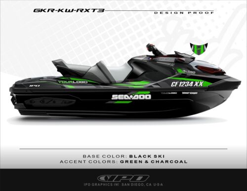 IPD Jet Ski Graphic Kit, Seadoo 2018-Up Gen-3 GTX, WakePro 230, RXT RXT-X (KW)