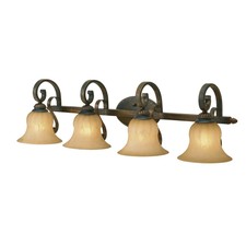 Golden Lighting 7116-BA4 LC Mayfair Bathroom Light In Leather Crackle