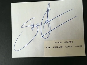 SIMON CRAFAR - NEW ZEALAND SUPERBIKE CHAMPION - SIGNED AUTOGRAPH ALBUM PAGE - Picture 1 of 1