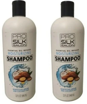 Lot Of 2 Pro Silk Salon Shampoo Moroccan Argan And Coconut Oils 32 oz. - Image 1 of 4