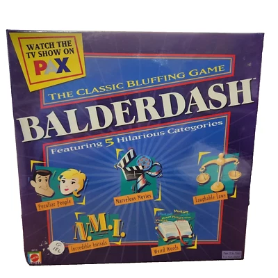 Mattel Balderdash Board Game 2003 5 categories Family Game Night Factory Sealed - Image 1 of 2