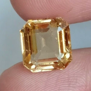 Top Rare Hessonite Garnet Octagon Cut Golden Color Loose Gemstone 7.61 CT - Picture 1 of 4