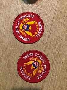 Red national physical fitness award School patch merit badge vintage presidents - Picture 1 of 2