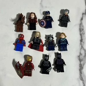 LEGO Marvel Minifigure Lot of 11 Spiderman Thor Captain America Groot Iron Man - Picture 1 of 7